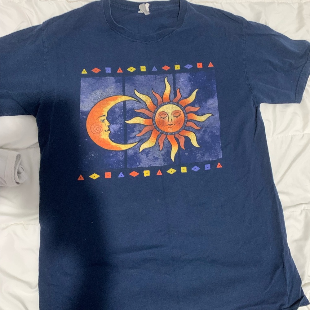 Fruit of the Loom Navy Sun and Moon Tee